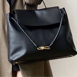 Bottega Veneta Large Black Leather Tote Shoulder Bag